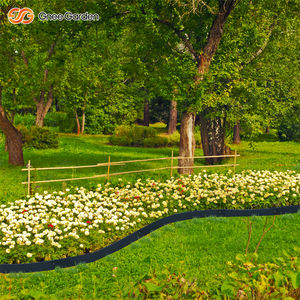 Bordure de jardin en métal robuste à dents simples, empilable, rectangulaire, noire, 10 pouces, 6 pièces, pour pelouse et aménagement paysager - Product Image 4