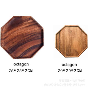 Wooden Hexagonal <b>Tray</b> Acacia Wood Color For <b>Tea</b> Coffee Breakfast Serving Storage Home Living Room Use - Product Image 5