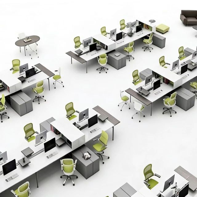 Factory Wholesale Office Workstation With 45mm Thickness Partition Melamine Aluminum Office Modular Desk
