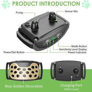 2025 <span class=keywords><strong>Humane</strong></span> No Shock Anti Bark <span class=keywords><strong>Dog</strong></span> <span class=keywords><strong>Collar</strong></span> de entrenamiento impermeable con modo multifunción para perros - Product Image 4