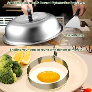 Kit d'accessoires de plaque chauffante en acier inoxydable accessoires de gril à plat en plastique spatules pliables robustes grattoir <span class=keywords><strong>hachoir</strong></span> extérieur - Product Image 5