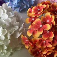L-648 Grosir Bunga Hydrangea Buatan Tangan Sutra Putih Pink Merah 20cm untuk Pesta Pernikahan CE MOQ Rendah