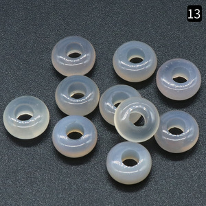 1081-5x10mm Grand Trou 4mm Cercle Cristal Naturel Agate Jade Haute Qualité Feng Shui DIY Pendentif Bracelet - Product Image 6