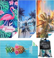 Serviette de plage imprimée double face Cloudland Soft, vente en gros en vrac avec logo pour événements promotionnels, serviette de plage personnalisée