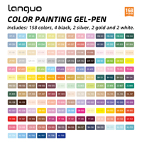 Set de Stylos Gel Acryliques Languo 162 Couleurs, Pointe 0,6mm, Incluant Encres Bleue, Rouge et Verte pour Dessin et Peinture