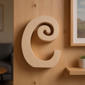 Insegna Decorativa da Parete in Legno con Lettera C di Ilan, 14,5 cm - Product Image 2