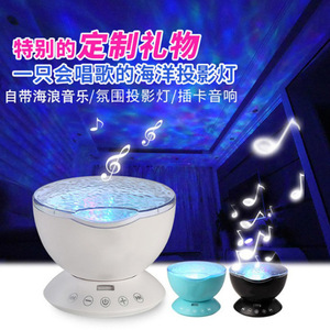 Poplor Ocean <b>Projector</b> Lamp 12.6cm RGB LED Night <b>Light</b> USB Powered Sleep Aid For Baby Room - Product Image 5