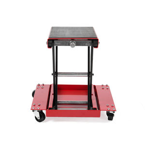 Gato elevador de tijera para motocicleta, ruedas de carrito, perfil bajo, Manual, polipasto de suelo plano, mesa delantera y trasera, rueda central, soporte de motor - Product Image 2