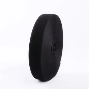 2cm 70% Nylon & 30% Polyester Blended Hook and Loop Strap 2.0 cm Grade B Webbing Tape 20mm Black White in Stock Customized Width