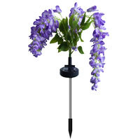 Lot de 4 lampes solaires LED décoratives pour jardin, motif glycine, étanches IP65, allumage/extinction automatique, pour aménagement paysager, vente en gros