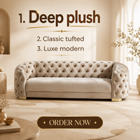 Ensemble de canapés en velours de luxe classique, style européen moderne, canapé sectionnel capitonné carré rembourré en éponge pour salon