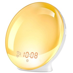 Réveil lumineux LED avec simulation d'aube et de coucher de soleil, lampe d'ambiance colorée, lampe de chevet, cadeau pour fille, lampe pour chambre à coucher - Product Image 1
