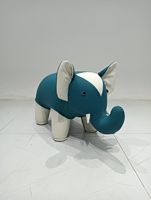 Fauteuil Ottoman en Cuir PU pour Enfants, Motif Éléphant, Chaise de Loisirs Rembourrée Créative avec Hauteur Réglable pour Chambre et Hôtel