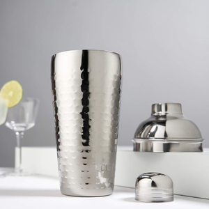 <span class=keywords><strong>Shaker</strong></span> à cocktail personnalisé en métal 24 oz Bar Cobbler 700 ml en acier inoxydable martelé argent <span class=keywords><strong>cuivre</strong></span> - Product Image 3