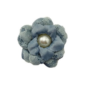Broches de flores con centro de perlas, tela de encaje, accesorios de moda para mujer, para ropa de fiesta, decoración para el cabello, zapatos y bolsos - Product Image 5