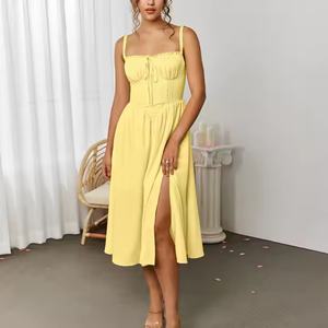 Vestido Largo de Verano 2025 con Nuevo Diseño Personalizado para Mujer, Estilo Halter sin Mangas y Fluido - Product Image 2