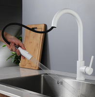 304 robinet de cuisine en acier inoxydable lavabo évier robinet télescopique chaud et froid
