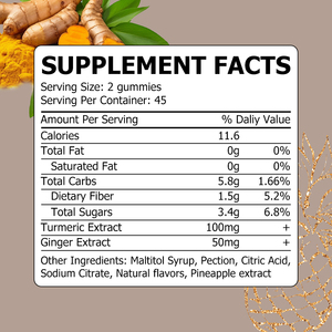 OEM ODM Turmeric Ginger Gummies with Turmeric Extract Ginger Extract Support Immune Comforts Stomach Antioxidant Liver Joint - Product Image 2