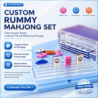 106 Gegraveerde Rummy Tegels Acryl Retro Mahjong Familiebijeenkomst Fruit Thema Lucite Gezellige Rummi Kub Spel Leverancier