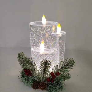 Décoration de fête de Noël 2024, lampe à bougie LED électrique, ornements de bureau, lumières de bougies - Product Image 1