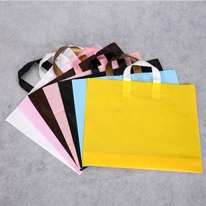 Cheap Custom Logo Soft Loop Handle Clothing Storage Eco-friendly LDPE Shopping Bag Plastic Bag