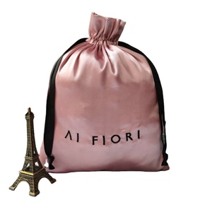 Custom Logo Gift Satin Fabric Drawstring Bag Cosmetic Set <b>Silk</b> Bags Satin <b>Underwear</b> Packaging Pouches - Product Image 1