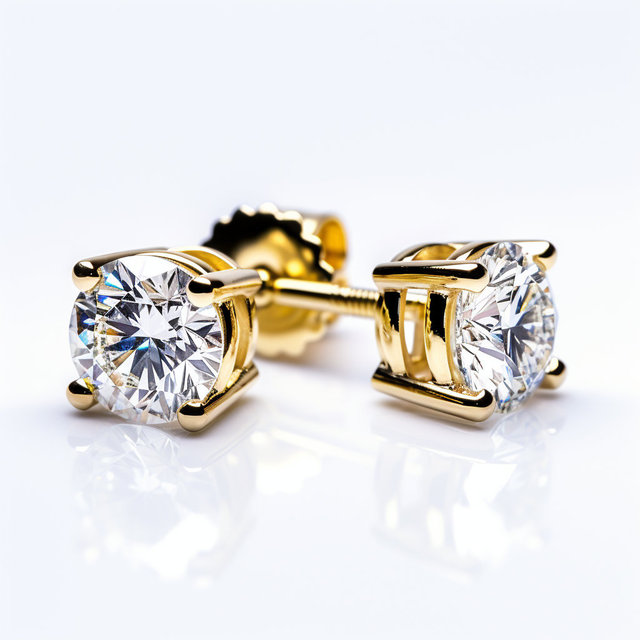 MaiYi 1CT Lab Grown CVD Round Brilliant Cut Classic 14k Gold Diamond Stud Earrings for Women Party Gift