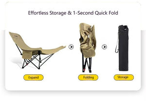 เก้าอี้สูงหลังสูงพับได้อเนกประสงค์ตัวเลือกผ้าฝ้ายสำหรับตั้งแคมป์ตกปลาชายหาดและบ้านแบบพกพาและทนทาน - Product Image 5