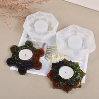 Moule en silicone pour bougeoir en résine cristalline, motif de cube de Rubik à formes irrégulières multi-niveaux, bricolage