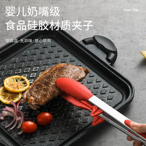 Pinzas de silicona antiadherentes, pinzas para carne resistentes a altas temperaturas, pinzas de acero inoxidable para hornear y barbacoa - Product Image 2
