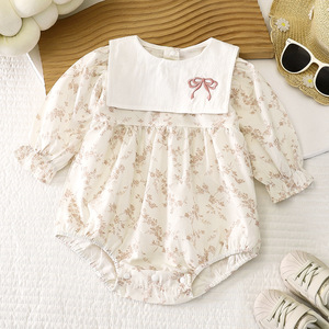 Tutina con Colletto Peter Pan per Neonata 0-24 Mesi, Body a Maniche Lunghe con Volant, Jumpsuit Casual Invernale per Bambine - Product Image 5