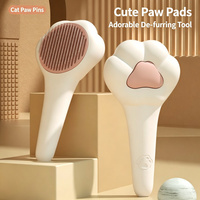 Brosse pour animaux de compagnie en forme de patte de chat, brosse à démêler en un clic, brosse à picots pour le massage et l'élimination des poils de chat et de chien