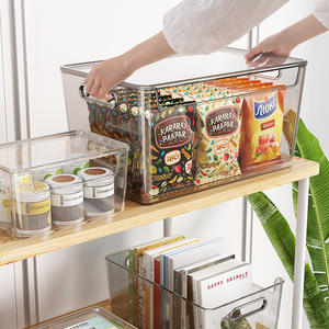 Boîte de rangement de bureau transparente en PET, vente chaude, pour livres, cosmétiques, collations, aliments, boissons, couvercle en plastique, boîte de finition de <span class=keywords><strong>cuisine</strong></span> - Product Image 3