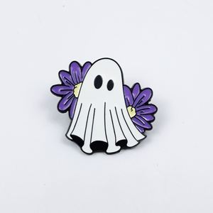 Broche en métal créative et amusante, style dessin animé, finition nickel noir, vente en gros, motifs Noël, fantôme, sac à dos, fleur, pyramide, mode, croix - Product Image 5
