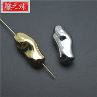 9x22mm lisse irrégulière longue forme laiton métal à travers le trou à la mode perles entretoises pour la fabrication de bijoux collier bracelet