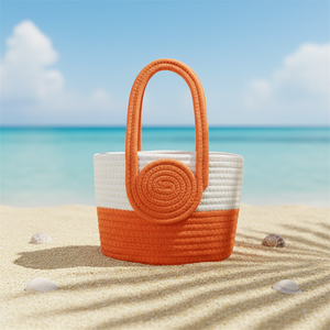 Nouveauté 2026 : Sacs cabas en corde de coton tressée à deux poignées pour <span class=keywords><strong>femme</strong></span>, sacs à bandoulière de vacances, sacs à main carrés au crochet pour <span class=keywords><strong>femme</strong></span> - Product Image 5