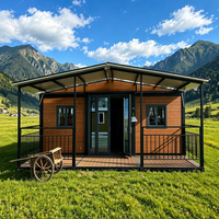 Maison pliante extensible à double aile, portable, amovible, préfabriquée, anti-corrosion, résistante au vent, pour vacances, B&B, camping, hébergement