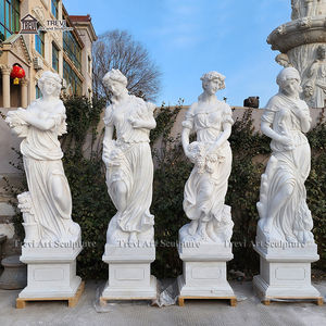 等身大手彫りデザインヨーロピアンスタイル白大理石4シーズン女神像屋外公園ヴィラ用途 - Product Image 2