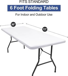 Tavolo in Plastica Solida Impermeabile da 6 Piedi, Gambe Fisse, Impilabile Ideale <span class=keywords><strong>per</strong></span> l'esposizione di merci, buffet, <span class=keywords><strong>mercatini</strong></span> e raduni. - Product Image 2
