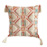 Bohemian Ethno-Stil Getufteter Kissenbezug Quadratisches Gewebtes Kissen für Heimdekoration B&B Sofa Rückenlehne Schlafzimmer Nachttisch