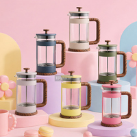 Cafetière à piston en verre borosilicate de conception moderne et luxueuse, respectueuse de l'environnement, de la marque HIGHWIN, pour le thé et le café