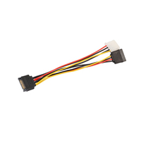 Kabel Daya SATA Male 20cm 15Pin ke IDE Molex Female 4Pin + SATA Female untuk Hard Disk Motherboard