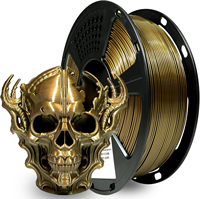 Filament d'imprimante 3D PLA métallique de haute qualité 1,75 mm, finition soyeuse brillante, or, argent, cuivre, bobine de 1 kg, accessoires