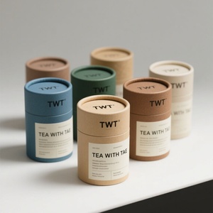 Custom Printed HighEnd Matcha Food Grade Kraft Cylinder Packaging Paper Tube Tea Powder Biodegradable Cardboard <b>Box</b> Eco-Friendly - Product Image 5