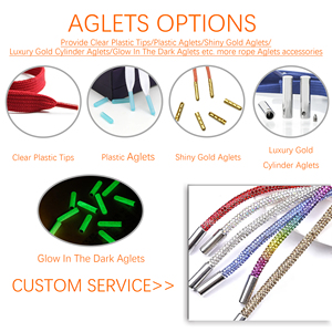 Lacets de chaussures personnalisés en strass 4mm 6mm 8mm, lacets diamantés avec embouts métalliques ronds et diamants, cordon de serrage pour sweat à capuche - Product Image 5