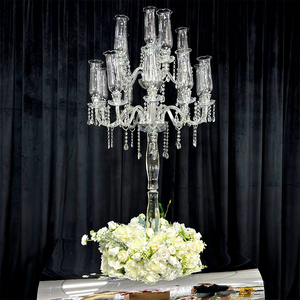 LEDA Hot Selling Party Events <b>16</b> Arms Clear Crystal Candle Holder Elegant Table Decor Candelabra for Wedding - Product Image 1