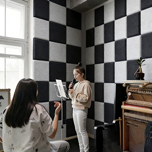 Panneau d'absorption acoustique en feutre noir au design moderne, <span class=keywords><strong>absorbeur</strong></span> de son haute densité pour le traitement des murs et des plafonds dans la maison et le bureau - Product Image 3
