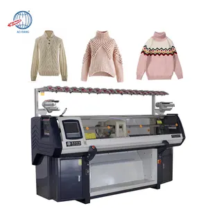 Máquina de tejer Jacquard, jerseys planos totalmente automática de alta calidad con doble sistema computarizado
