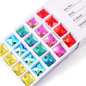 BOBOHOO gros strass coudre sur K9 forme carrée pierres de cristal <span class=keywords><strong>verre</strong></span> strass coudre sur robe à capuche <span class=keywords><strong>Applique</strong></span> personnalisée - Product Image 3