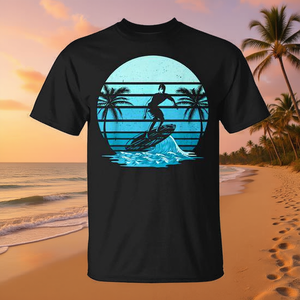 Camiseta Vintage Retro de Surf y Atardecer, para Amantes de la Playa y Surfistas, Ropa Promocional - Product Image 3